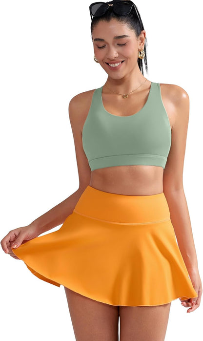 RUNNING GIRL Sports Bra for Women, Criss-Cross Back Padded Strappy Sports Bras Medium Support Yoga Bra with Removable Cups