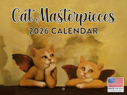 Art Masterpieces Cat Calendar 2026 Monthly Wall Calender 12 Month | American Made In The USA