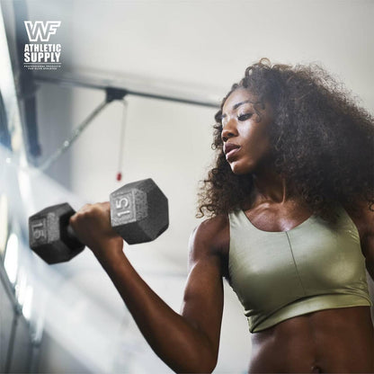 WF Athletic Supply 200Lb Dumbbell Set, 10-30Lb Dumbbell Set with A Frame Storage Rack for Muscle Toning, Strength Building & Weight Loss - Multiple Choices Available