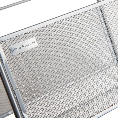 Mind Reader Hanging File Folder Organizer, Desktop Organizer, Storage, Office, Metal Mesh, Silver