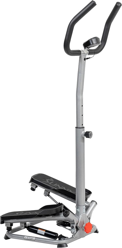 Sunny Health & Fitness Twist Stepper with Handlebar, Stair Step Machine for Cardio Workout, Compact Home Exercise Equipment W/Optional Free SunnyFit App Connection