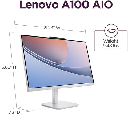 Lenovo 24" FHD All-in-One Desktop Computer for Home & Office, Intel Processor, 16GB RAM, 512GB PCIe + 500GB External, Business AIO, HDMI, Bluetooth 5.2, Vent-Hear, Wireless Keyboard & Mouse, Win 11