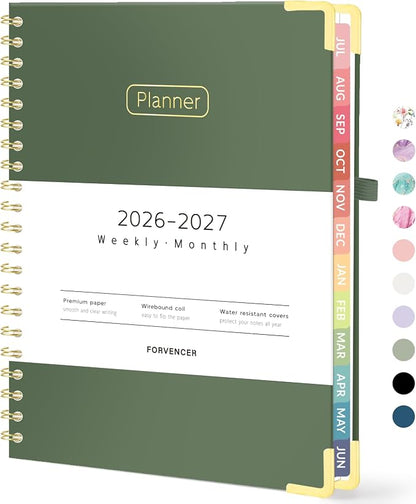 Forvencer Academic Planner 2026-2027, Calendar Jul 2026-Jun 2027, 8.5"x11"