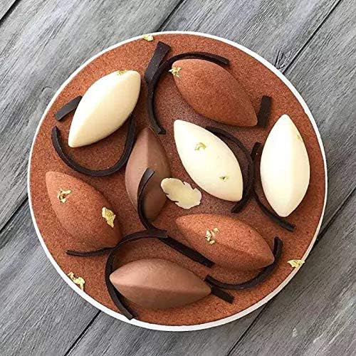 OCPO KITCHEN Quenelle Silicone Mold for Baking Mousse Cake, Fruit French Dessert, Pastry, Chocolate, Pudding, Jelly, Ice Cream, Quenelle Mold (12-Cavity)