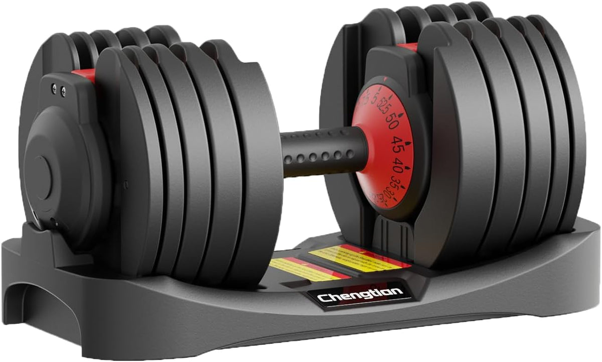 Adjustable Dumbbells 25/52.5 lbs, 9/15 in - Adjustable Weight Dumbbell Set for Full Body Exercise Training Fitness Workout in Home Gym