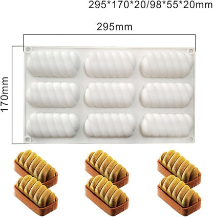 Silicone Mold for Baking Cakes,Soap Molds,Flower Shape Silicone Molds for Homemade French Dessert Mold for Pastry Chocolate,Jelly Chocolate Mold ＆ Ice Cube Tray (A_ Spiral Twist Shape)
