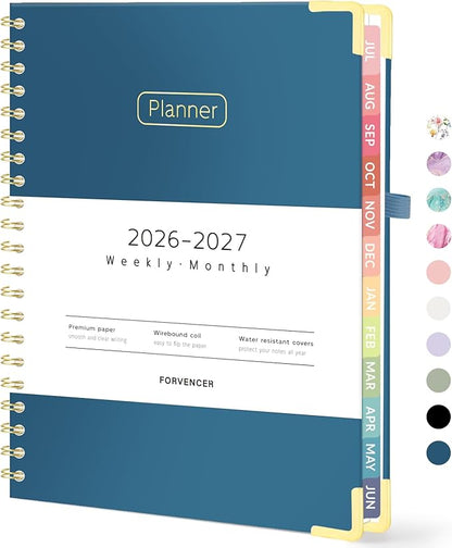 Forvencer Academic Planner 2026-2027, Calendar Jul 2026-Jun 2027, 8.5"x11"