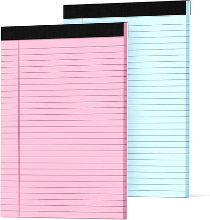 Colored Legal Pads 8.5 x 11, 2 Pack Pink Notebook Paper 8.5 x 11 Note Pads