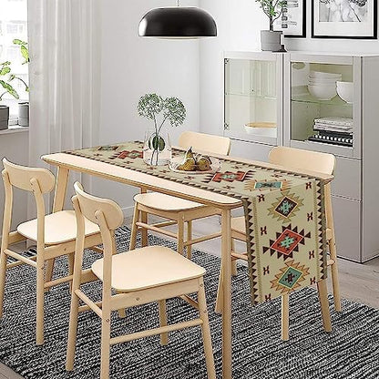 Aztec Southwest Table Runner,Ethnic Geometric Table Runners Dresser Scarves Table Setting Decor for Garden Farmhouse Wedding Party Holiday Dinner Home 13x36 Inch