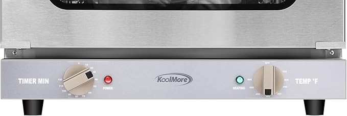 KoolMore 19 in. Countertop Convection Oven for Quarter-Size Pans with 3 Racks 1440W of Power in Stainless-Steel, 0.8 cu. ft. ETL Listed (KM-CTCO-08)