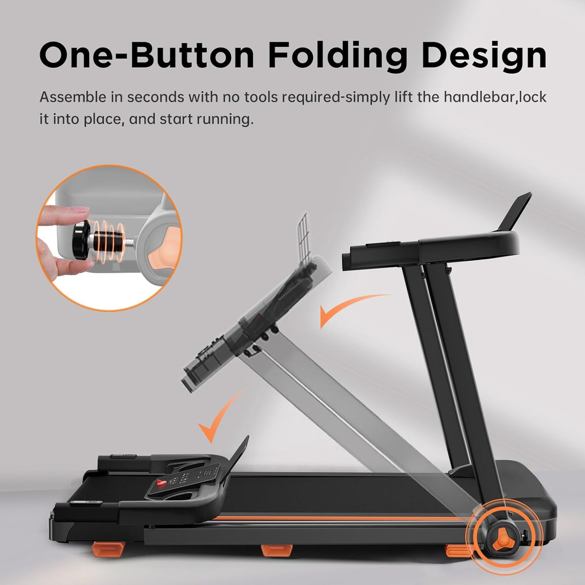 Treadmills for Home, 3.0HP Quiet Brushless Foldable Treadmill with Incline, Small Space Portable Running Walking Machine, 300 Lbs Capacity with Bluetooth APP & Pulse Monitor