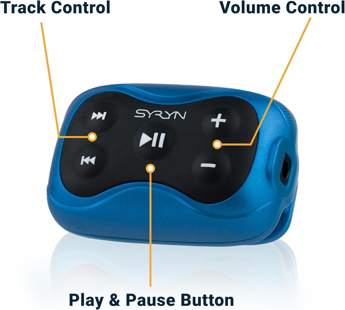 100% Waterproof SYRYN Swimbuds Flip Bundle for Swimming with Music | Enjoy Up to 2,000 Songs or 138 Hours of Audio | Drag and Drop MP3, AAC, M4a, FLAC Using PC or Mac | No Apple Music, No Spotify