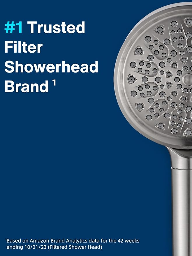 Cobbe Handheld Filtered Shower Head - Filters >99% Chlorine - Advanced 2.0 Carbon System - Water Softening Beads for Hard Water - Relieves Dry, Itchy Skin - Brushed Nickel