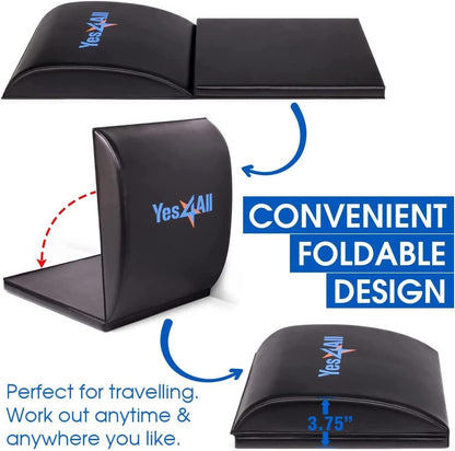 Yes4All Ab Exercise Mat Tailbone & No Tailbone, Foldable Abdominal Sit Up Support Pad, Abs Workout Equipment for Core Training and Lower Back