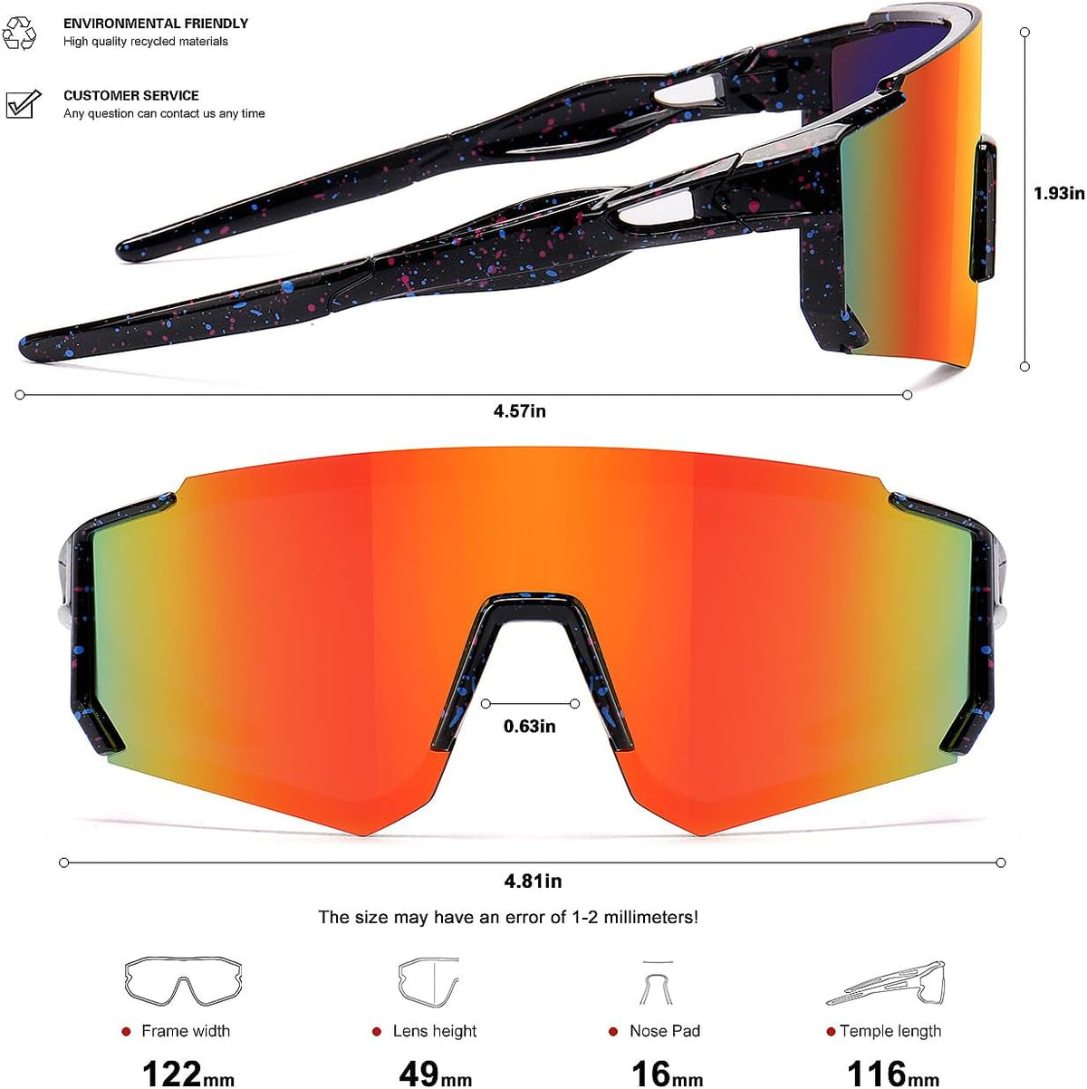 Youth Baseball Sunglasses Kids Sports Sunglasses for Boys Girls Softball Cycling Glasses UV400 Protection