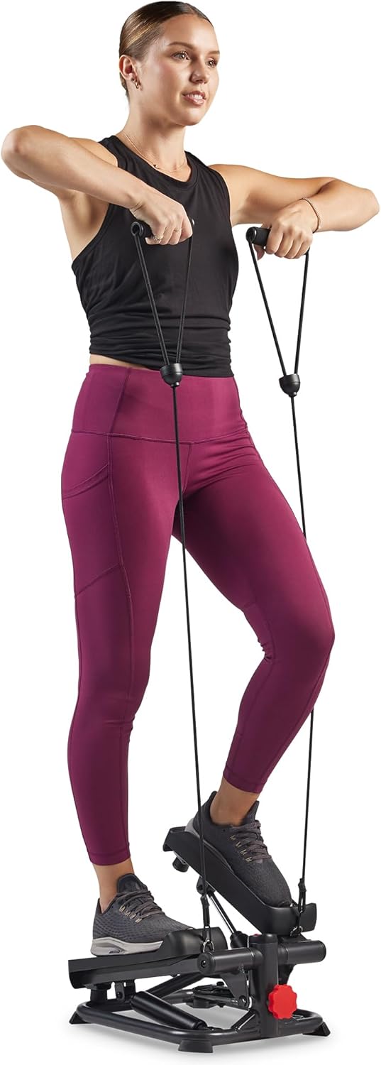 Sunny Health & Fitness Mini Steppers for Exercise at Home, Stair Step Workout Machine, Full Body Cardio Equipment, with Optional Free SunnyFit App Connection and Resistance Band