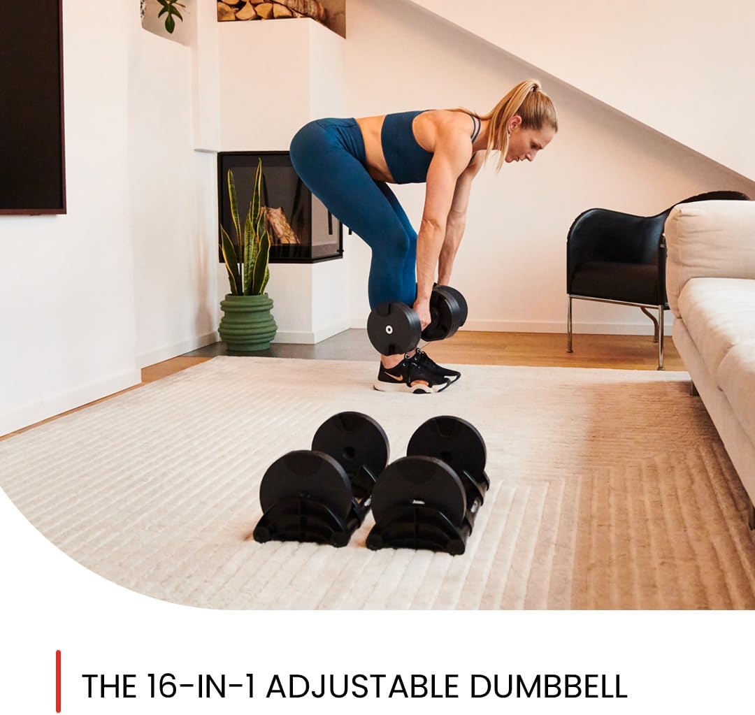 NUOBELL Adjustable Dumbbells 5-80 lbs: Replace 16 Sets, Ideal for Home Gym Weight Bench & Press