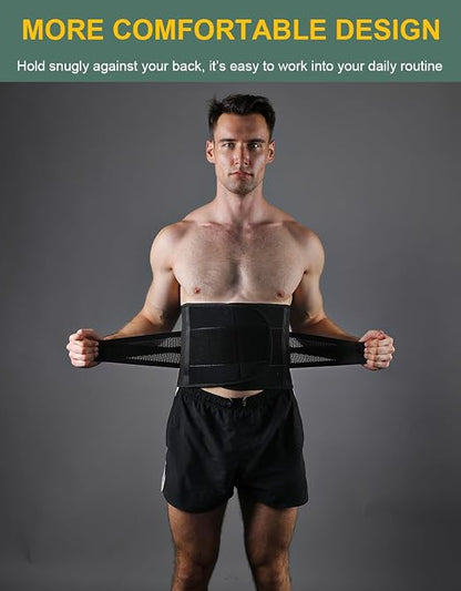 Back Brace for Lower Back Pain Men Women, Back Support Brace & Elastic Supports Belly Band Stomach Wrap Waist Belt Waist Trainer, Waist Brace Waist Trainer for Men Sciatica Pain Relief (Gray, XX-Large)