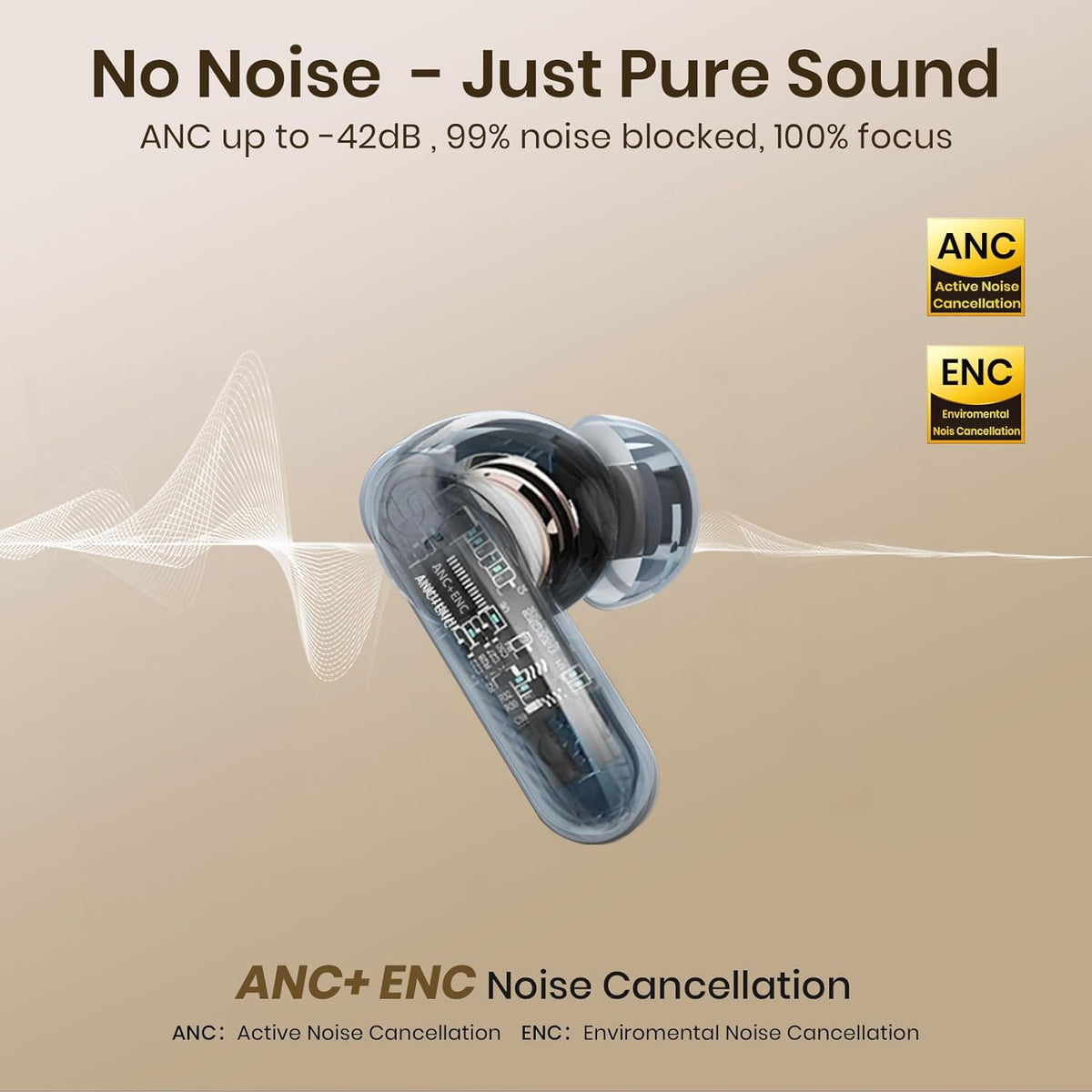 Wireless Earbuds 2025 Bluetooth Headphones 100H Playtime Ear Buds in-Ear Bluetooth Earbuds 5.4 Headphones Deep Bass Stereo Active Noise Cancelling IP5 Waterproof Earphones for Android iOS