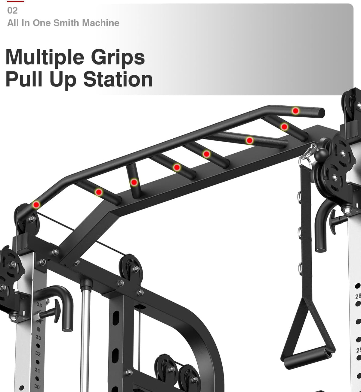 DONOW Smith Machine with Weight Stacks Power Cage Squat Rack Dual Cable Crossover Machine Home Gym Systems Station LAT Pull Down