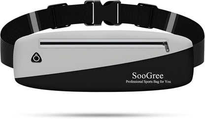 Slim Fanny Packs for Women Men,Waterproof Waist Pack with Reflective Strip Adjustable Strap,Running Belt for Sports Workout Cycling Hiking, Casual Hands-Free Wallets Phone Bag (Style 7)