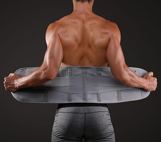 Back Brace for Lower Back Pain Men Women, Back Support Brace & Elastic Supports Belly Band Stomach Wrap Waist Belt Waist Trainer, Waist Brace Waist Trainer for Men Sciatica Pain Relief (Gray, XX-Large)