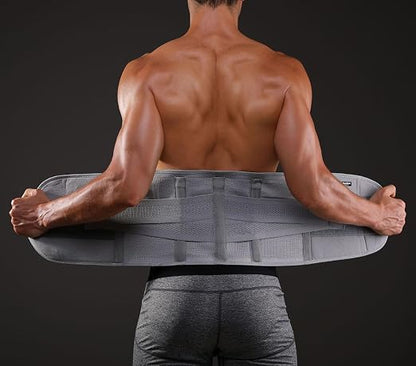 Back Brace for Lower Back Pain Men Women, Back Support Brace & Elastic Supports Belly Band Stomach Wrap Waist Belt Waist Trainer, Waist Brace Waist Trainer for Men Sciatica Pain Relief (Gray, XX-Large)