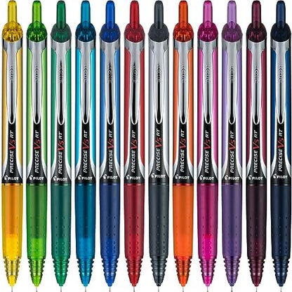 PILOT Precise V5 RT Refillable & Retractable Rolling Ball Pens,Extra Fine Point Pens,0.5 mm,Assorted - Ideal for School,Journaling & Office Writing,(Pack of 144)
