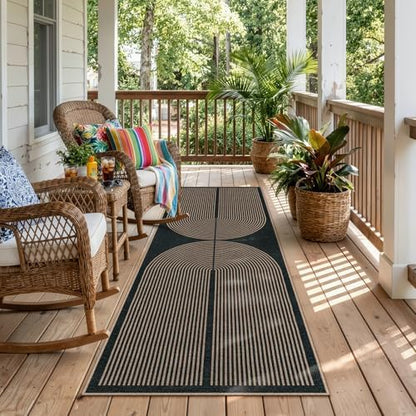 Lahome Rainbow Entryway Runner Rug, 2x6 Washable Easy Jute Kitchen Rugs