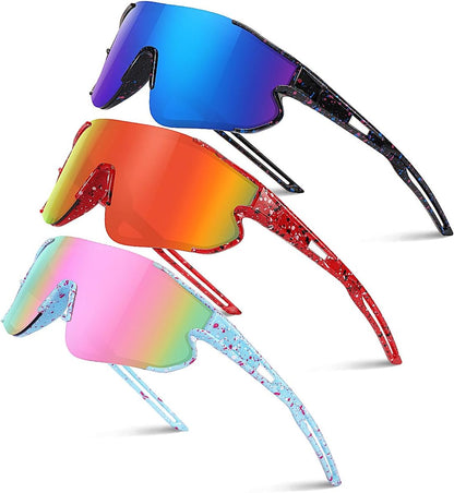 Kids Baseball Sunglasses for Boys Girls Youth Softball Cycling Sports Sunglasses UV400 Protection Age 5-12