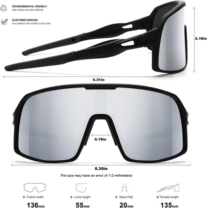 Polarized Sports Sunglasses for Men and Women Cycling Glasses UV Protection Goggles for Mountain Bike Running Fishing