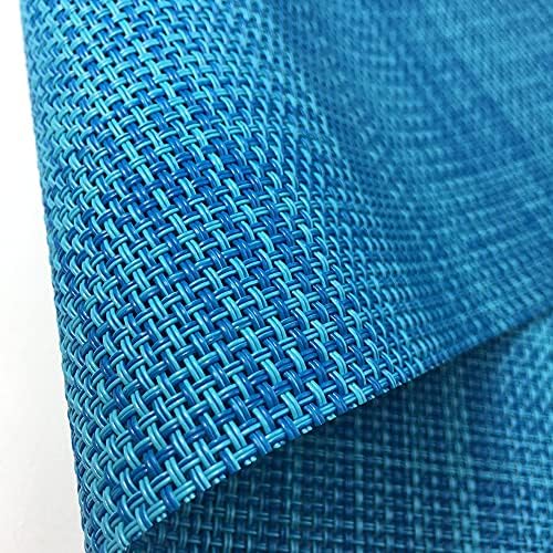 WAZAIGUR Placemats Crisscross Woven Vinyl Place Mats Set of 6 Blue