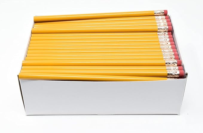 Pencil Guy Blank Round Pencils School Bus Yellow 1000 to a box : Not Sharpened