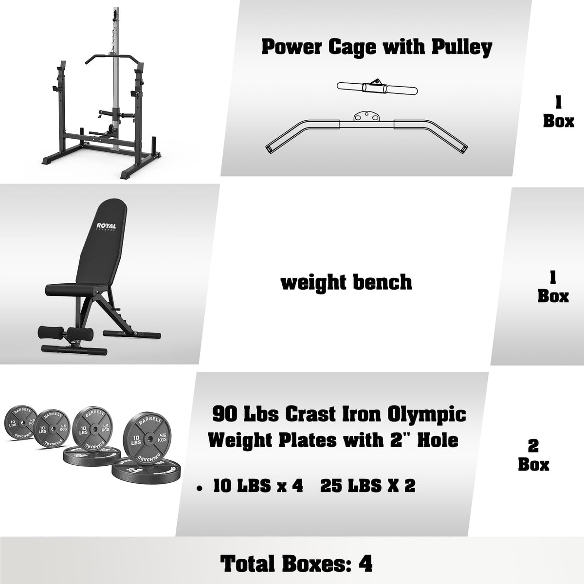 Power Rack with LAT Pulldown Pulley System Adjustable Multi-Functional Squat Rack, Power Cage with J-Hooks Home Gym