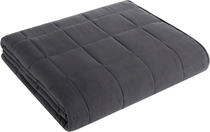 Weighted Blanket King Size (Dark Grey,80''x87'' - 25 lbs) Cooling Breathable Heavy Blanket Microfiber Material with Glass Beads Big Blanket for Adult All-Season Summer Fall Winter Soft Thick Blanket