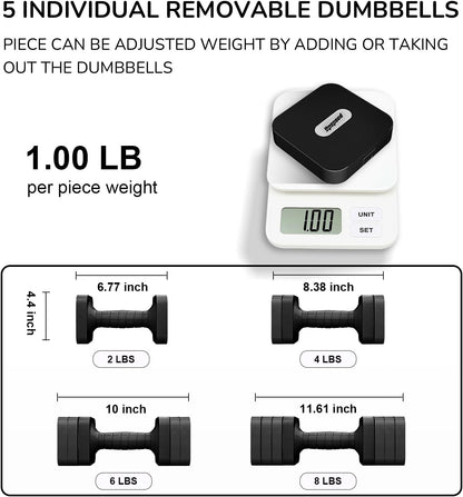 Adjustable Dumbbell Set for Women Men 16LB 20LB Hand Weights Dumbbells Sets Woman Exercise Fitness dumbbell Adjust dumbbells set of 2 for Home Gym Workout Strength Training Equipments