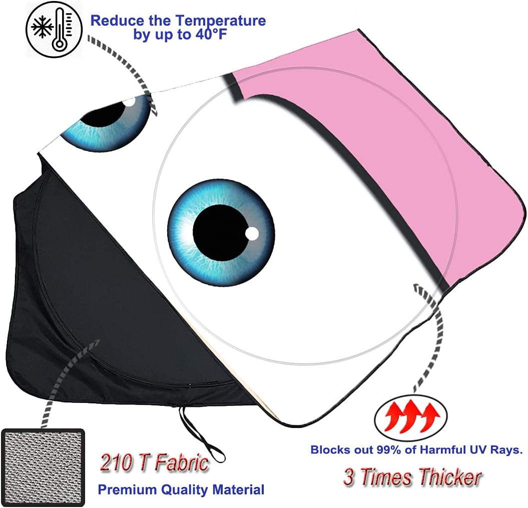 Gven Windshield Sun Shade Truck 2025 Car Accessories for F150 Windshield Cover Sun Shade Automotive Interior Sun Protection Front Window Sun Visor Protector Blocks UV Women Girl Car Decor(Pink, XL)