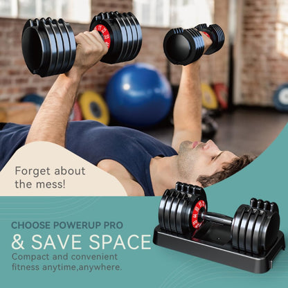 25/55lbs Adjustable Dumbbells Set, Dumbbells with Anti-Slip Metal Handle for Exercise & Fitness Fast Adjust Weight for Full Body Workout Fitness