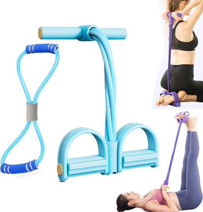 Multifunctional Tension Cor,4/6 Tube Resistance Bands with Handles and Foot Straps,Pedal Puller, Sit Up Exercise Equipment for Home Workout & Training