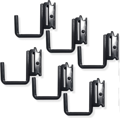 6PCS E Track J Hooks Heavy Duty E Track X Track Steel Hanger, Spring Fitting E Track Accessories for Enclosed Trailer, Cargo Van,Semi-Trucks Trailer,Black