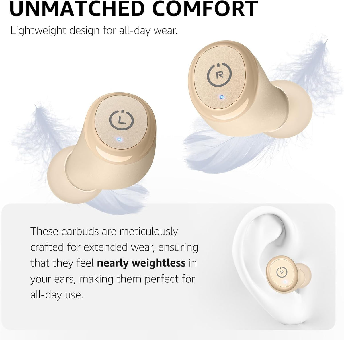 TOZO T10 Wireless Earbuds Bluetooth 5.3 Headphones, App Customize EQ, Ergonomic Design, 55H Playtime, Wireless Charging Case, IPX8 Waterproof Sound in-Ear Headset, 2025 New Version