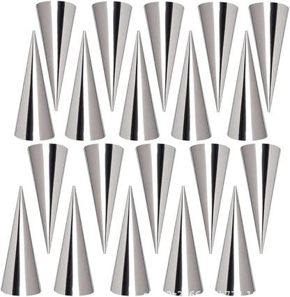 30 Pack Cream Horns Molud Set, Large Stainless Steel Canolis Forms Cannoli Kit for Baking Cannolis, Croissant Shell, Cream Roll Dessert, Safety Filled Edges