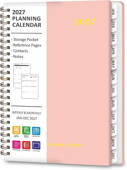 2027 Planner, Weekly and Monthly Calendar Planner Book, A5(6.3'' x 8.5'')