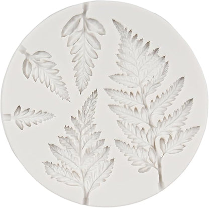 Leaf Silicone Mold Maple Leaf Fondant Mold Rose Leaf Molds Fern Leaves Candy Molds For Cake Decoration Cupcake Topper Chocolate Polymer Clay Gum Paste Set of 6