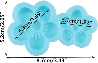 Cherry Blossom Silicone Fondant Molds for Cake Decorating Cupcake Topper Chocolate Candy Gum Paste Polymer Clay