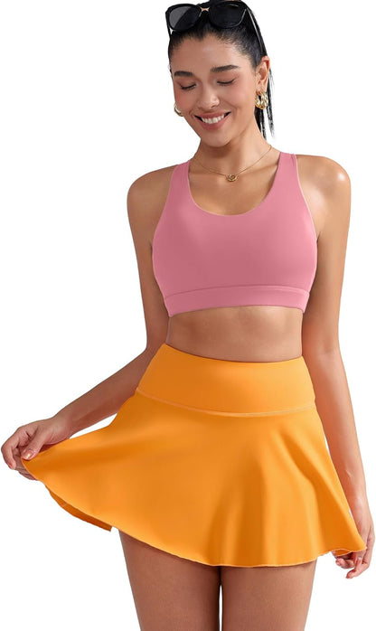 RUNNING GIRL Sports Bra for Women, Criss-Cross Back Padded Strappy Sports Bras Medium Support Yoga Bra with Removable Cups
