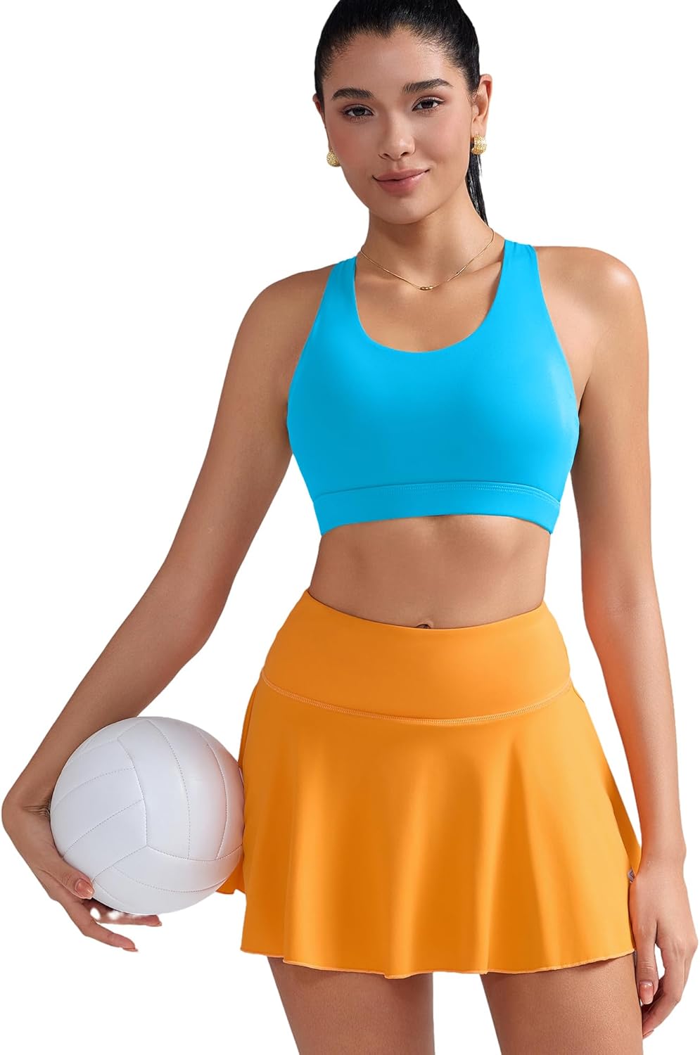 RUNNING GIRL Sports Bra for Women, Criss-Cross Back Padded Strappy Sports Bras Medium Support Yoga Bra with Removable Cups