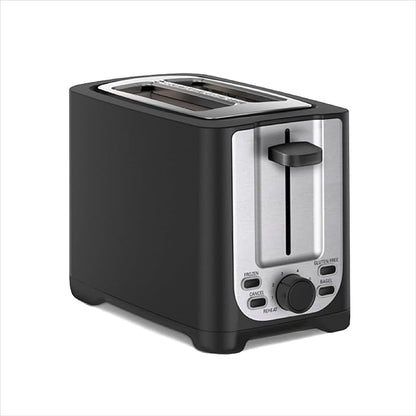 bella 2 Slice Toaster with Auto Shut Off, Extra Wide Slots & Removable Crumb Tray and Cancel, Defrost & Reheat Function, Toast Bread, Bagel & Waffle, Black