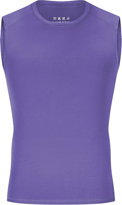 Youth Boys Sleeveless Compression Shirt Basketball Football Undershirt Quick Dry Kids Athletic Tank Tops for Workout