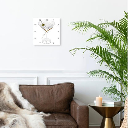 3dRose Wall Clock Silent - 10 inch - Martini - Fruit Food